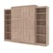 Bestar Pur Queen Murphy Bed and 2 Storage Units (115W) in rustic brown 26883-000009 - alternate 1